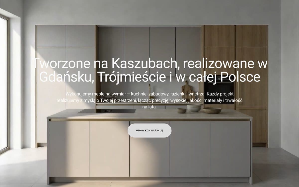 Strona Merchel Stolarka — zrzut ekranu