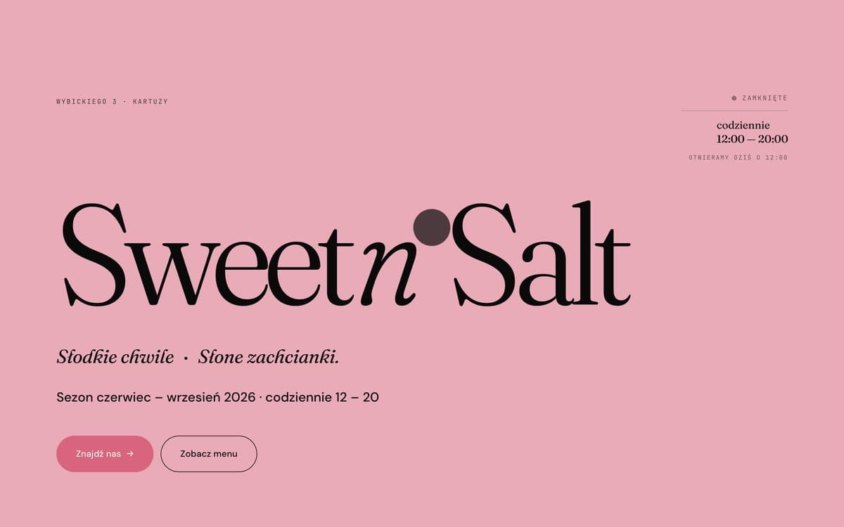 Strona Sweet n' Salt — zrzut ekranu